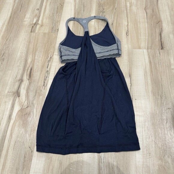 Lululemon Sports Bra Tank Top Active Workout Running Women's Size: 4 Blue‎ - Picture 4 of 6